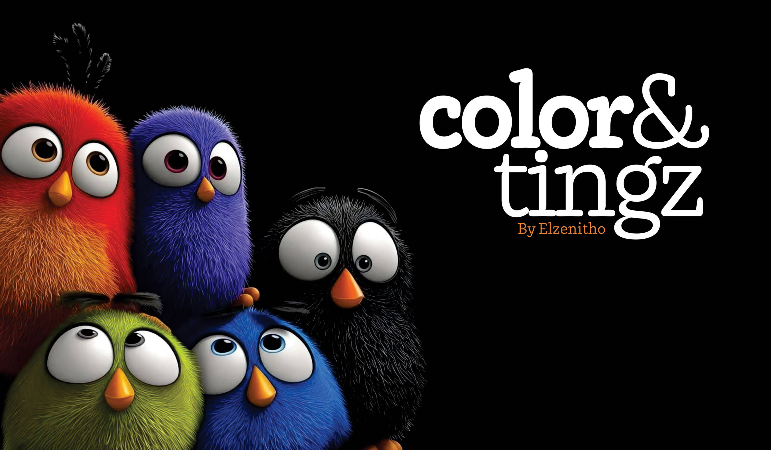 Colourful cartoon birds beside the color&tingz logo